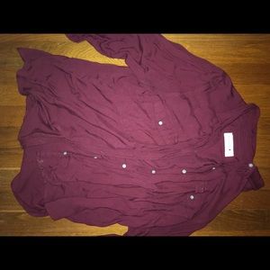 Abercrombie and Fitch maroon button up